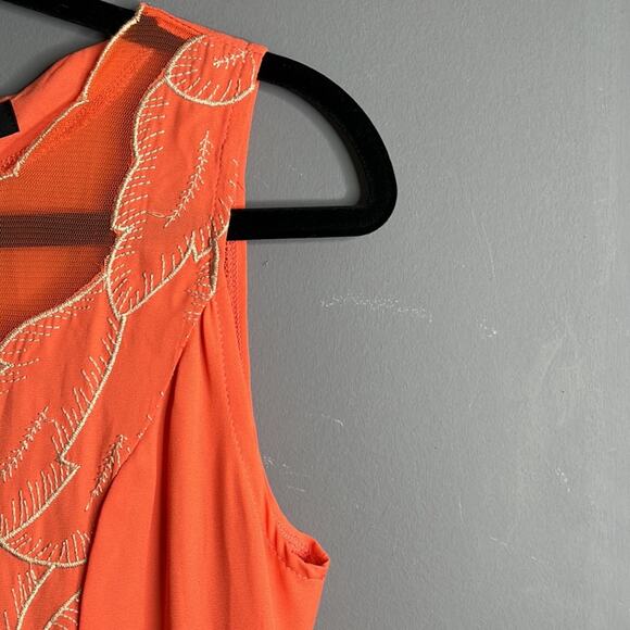 Ryu Orange Sleeveless With Leaf Embroidery Size Small - Picture 6 of 10